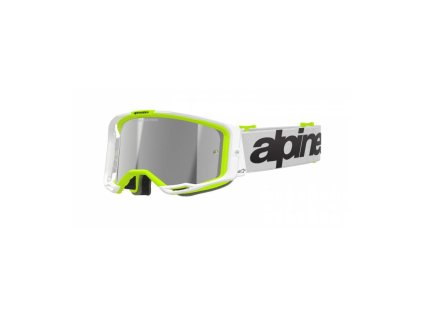 Brýle VISION 8 WORDMARK, ALPINESTARS (bílá/žlutá fluo, zrcadlové stříbrné plexi) 2026