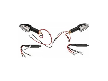 Blinkr LED Arrow dlouhý, OXFORD (čiré sklíčko, černý plášť, pár)