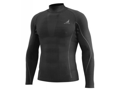 Funkční triko s dlouhým rukávem a límcem K-MERINO, unisex TECSO (černá)