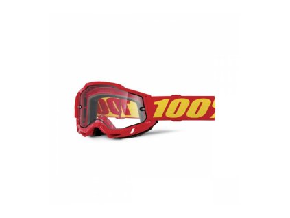 ACCURI 2, 100% Enduro Moto brýle červené, čiré Dual plexi