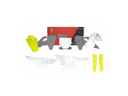 Sada plastů HUSQVARNA, RTECH (bílo-šedo-žlutá, 8 dílů)