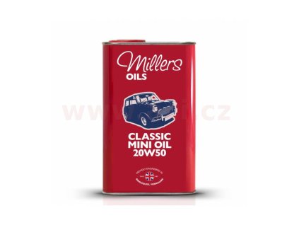 MILLERS OILS Classic Mini Oil Pistoneeze 20W50, olej pro společnou olejovou vanu motor, převodovka, pro klasické Mini 1 l