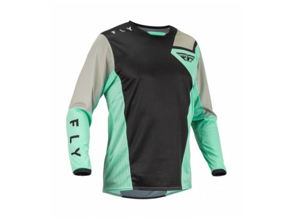 Dres KINETIC JET, FLY RACING - USA 2023 (černá/mint/šedá)