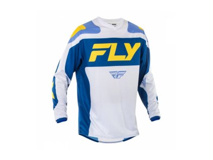 Dres F-16, FLY RACING - USA 2025 (bílá/modrá/žlutá)