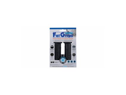 Gripy Fat grips s větší vnějším průměrem, OXFORD (černá pryž, tvrdost pryže medium, na řidítka o průměru 22 mm, pár)