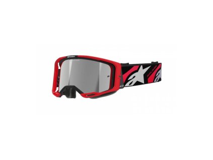 Brýle VISION 8 LUAR, ALPINESTARS (červená/černá, zrcadlové stříbrné plexi) 2025