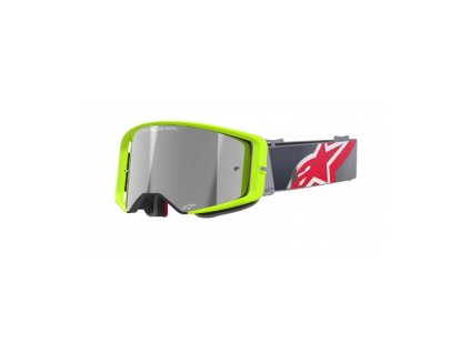 Brýle SUPERTECH CORP, ALPINESTARS (žlutá fluo/červená, zrcadlové stříbrné plexi) 2025
