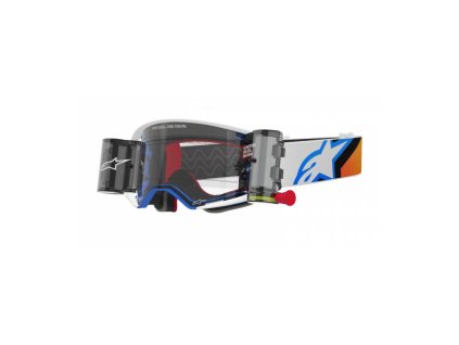 Brýle SUPERTECH CORP ROLL-OFF WIDE VISION, ALPINESTARS (modrá/oranžová, čiré plexi a roll-off systém) 2025