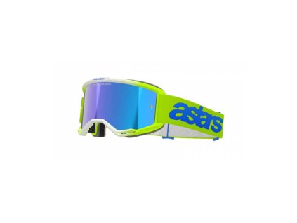Brýle VISION 5 BLAZE, ALPINESTARS (žlutá fluo/modrá, zrcadlové modré plexi) 2026