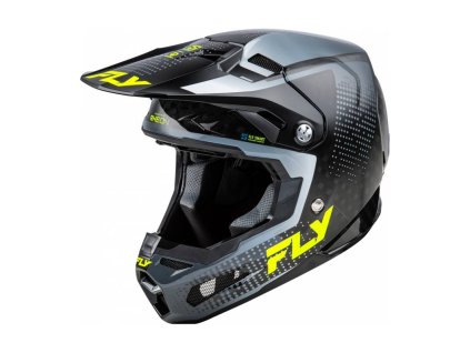 Přilba FORMULA S CARBON, FLY RACING - USA (šedá/hi-vis)