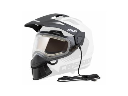 Sada pro elektrický výhřev plexi přileb Tour, CASSIDA (čiré plexi, oranžová antifog clona)