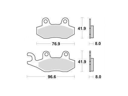 Brzdové destičky, BRAKING (semi-metalická směs SM1) 2 ks v balení