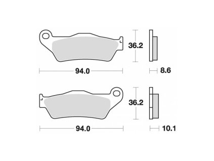Brzdové destičky, BRAKING (semi-metalická směs SM1) 2 ks v balení