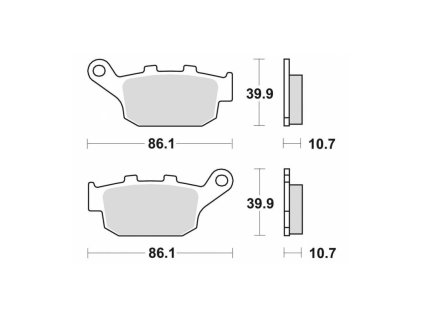 Brzdové destičky, BRAKING (semi-metalická směs SM1) 2 ks v balení