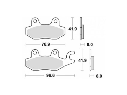 Brzdové destičky, BRAKING (semi-metalická směs SM1) 2 ks v balení