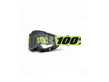 ACCURI 2, 100% Enduro Moto brýle žluté, čiré Dual plexi