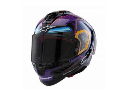 Přilba SUPERTECH R10 limitovaná edice MARTINATOR JORGE MARTIN, ALPINESTARS (modrá/fialová/červená/žlutá) 2025