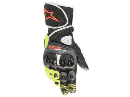 Rukavice GP PLUS R 2, ALPINESTARS (šedá/černá/žlutá fluo/červená fluo/bílá)
