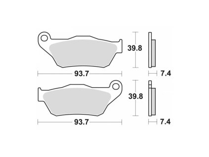 Brzdové destičky, BRAKING (semi-metalická směs SM1) 2 ks v balení