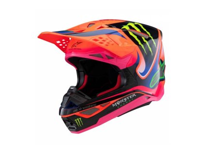 Přilba SUPERTECH S-M10 edice HAIDEN DEEGAN, ALPINESTARS (oranžová fluo/fialová/růžová/zelená) 2025