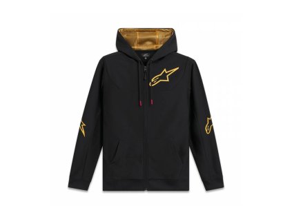 Mikina SESSIONS 3 HOODIE, ALPINESTARS (černá/zlatá)