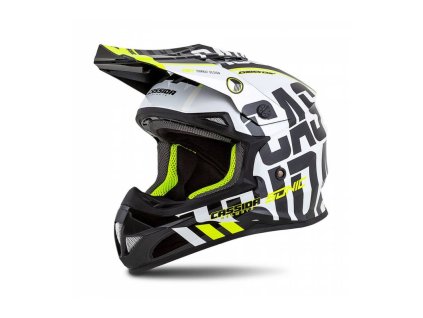 Přilba Cross Cup Sonic, CASSIDA (černá/bílá/žlutá fluo/šedá)