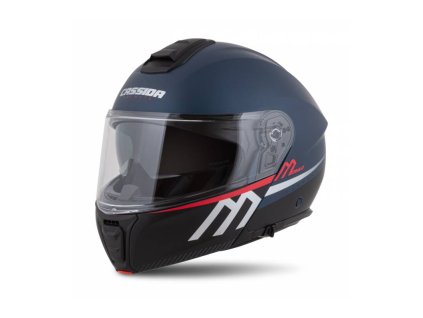 Přilba Modulo 2.1 Compass, CASSIDA (modrá matná perleť/černá/stříbrná/červená, plexi s přípravou pro Pinlock) 2026