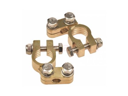 Mosazné bateriové svorky Clasic 17.5 mm + a 15.9 mm - (pár 2 ks)