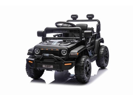 Elektrické autíčko OFFROAD NEW s pohonom zadných kolies, čierne, Lítiová batéria, Vysoký podvozok, široké sedadlo, Odpružené nápravy, 2,4 GHz Diaľkový ovládač, LED svetlá