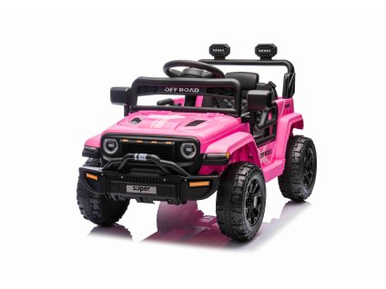 Elektrické autíčko OFFROAD NEW s pohonom zadných kolies, ružové, Lítiová batéria, Vysoký podvozok, široké sedadlo, Odpružené nápravy, 2,4 GHz Diaľkový ovládač, LED svetlá