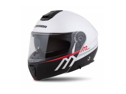 Přilba Modulo 2.1 Compass, CASSIDA (bílá perleť/černá/červená/stříbrná, plexi s přípravou pro Pinlock) 2025