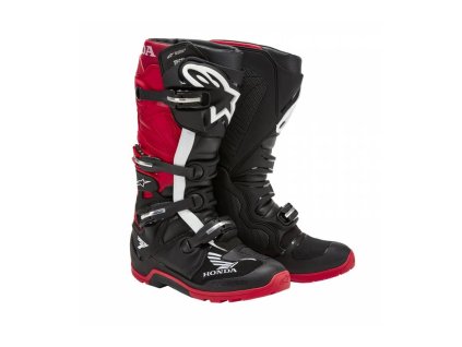 Boty TECH 7 ENDURO DRYSTAR HONDA kolekce, ALPINESTARS (černá/červená) 2025