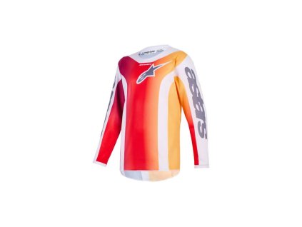 Dres FLUID PORTL YOUTH, ALPINESTARS, dětské (červená/oranžová/světle šedá) 2026 (Velikost M)