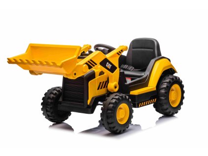 Licencovaný elektrický Báger Caterpillar so svahovacou lyžicou, Jednomiestny, žltý, USB vstupom na MP3 Prehrávači, Zadným pohonom s 2 x 30W Motormi a Lítiovou batériou