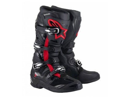 Boty TECH 7, ALPINESTARS (černá/červená fluo) 2026 (Velikost 44,5)