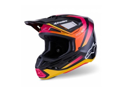prilba supertech s m7 rise alpinestars cerna zluta ruzova fluo 2026