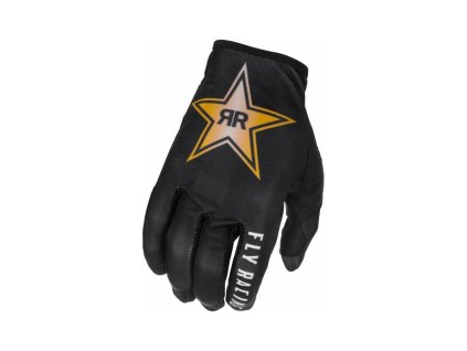 rukavice lite rockstar fly racing usa cerna zluta bila