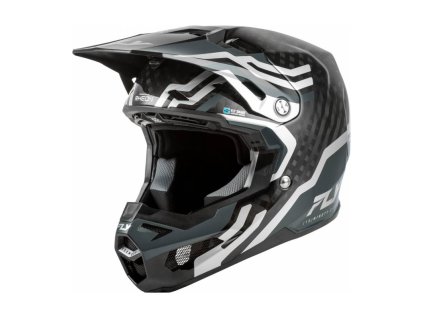 Přilba FORMULA S CARBON BYTE, FLY RACING - USA (/carbon/šedá/stříbrná) (Velikost M)