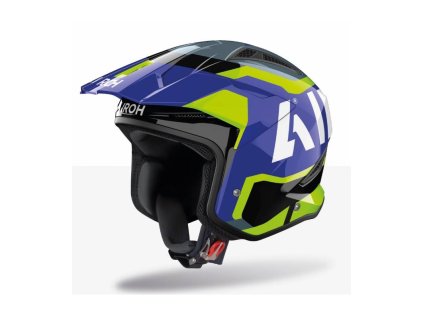 Přilba TRR 2 Jupiter, AIROH (modrá/žlutá lesklá) 2026 (Velikost S)