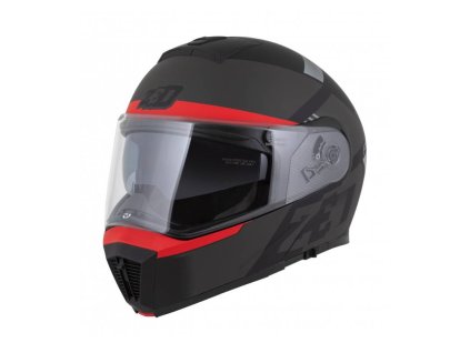 Přilba F19, ZED (černá matná/červená fluo/šedá) 2026 (Velikost L (59 až 60 cm))