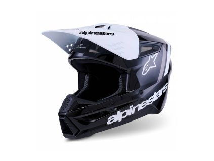 Přilba S-M3 RADIUM, ALPINESTARS (černá/bílá/šedá) 2026 (Velikost XS)