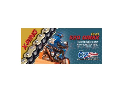 retez 520ormx cz cr barva zlata 110 clanku vc rozpojovaci spojky clip