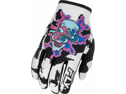 Rukavice LITE WARP, FLY RACING - USA 2026 (bílá/modrá/růžová) (Velikost S)