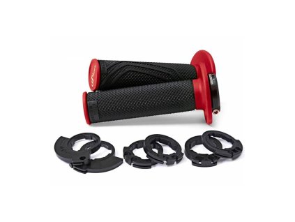 gripy lock on d100 offroad delka 125 130 mm 6 vacek domino cerno cervene