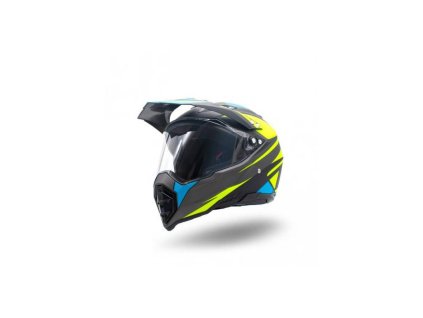 Přilba senior cross s plexi XTR 128 - žlutá/modrá matná (Velikost S)