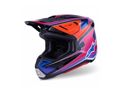 Přilba SUPERTECH S-M7 FUSE, ALPINESTARS (modrá/fialová/růžová) 2026 (Velikost S)