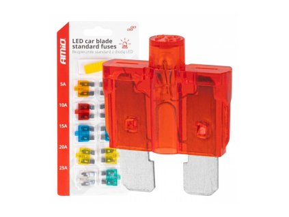sada plochych pojistek s led indikaci a pinzetou sada 11 ks
