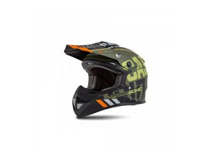 Přilba Cross Cup Sonic Junior, CASSIDA (zelená matná/oranžová) (Velikost S)