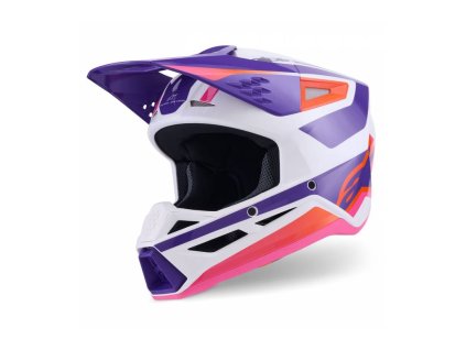 Přilba S-M3 HEAT, ALPINESTARS (bílá/fialová/růžová) 2026 (Velikost L)