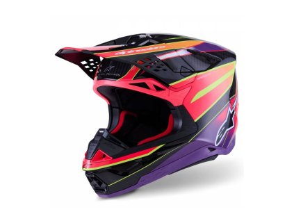 Přilba SUPERTECH S-M10 ERA, ALPINESTARS (růžová/fialová/žlutá fluo) 2026 (Velikost L (obvod 59 - 60 cm))